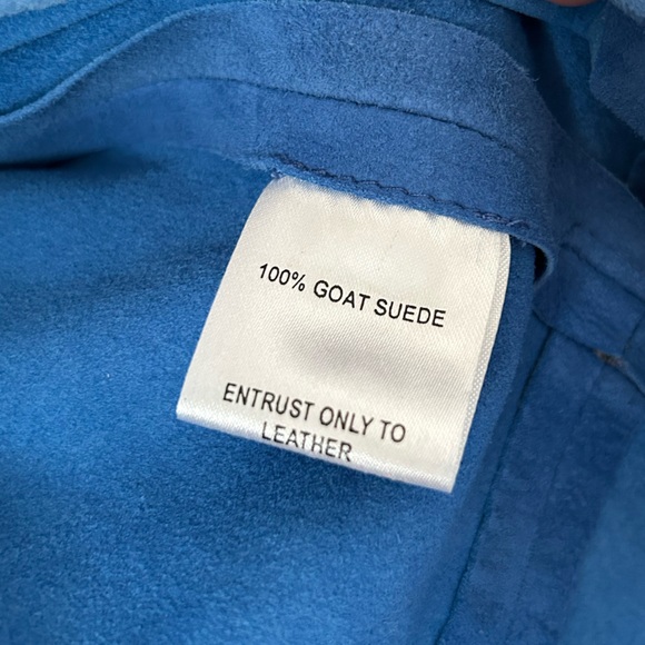 Iris And Ink Blue Suede Dress Size 8 - Picture 5 of 11